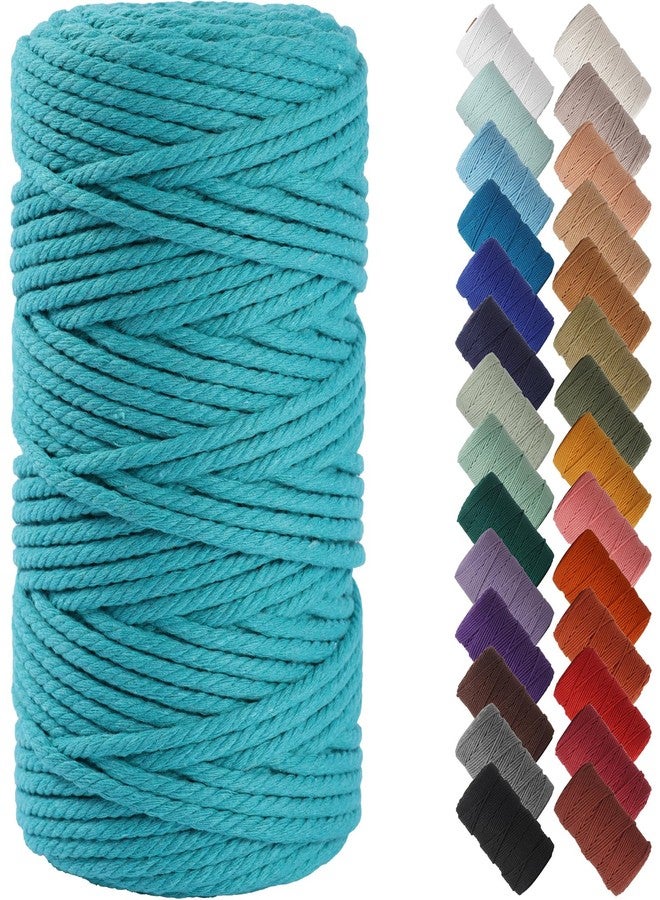 NOANTA Turquoise Macrame Cord 4mm x 109yards, Colored Macrame Rope Cotton Rope Macrame Yarn, Colorful Cotton Craft Cord for Wall Hanging, Plant Hangers, Crafts, Knitting - Image 1